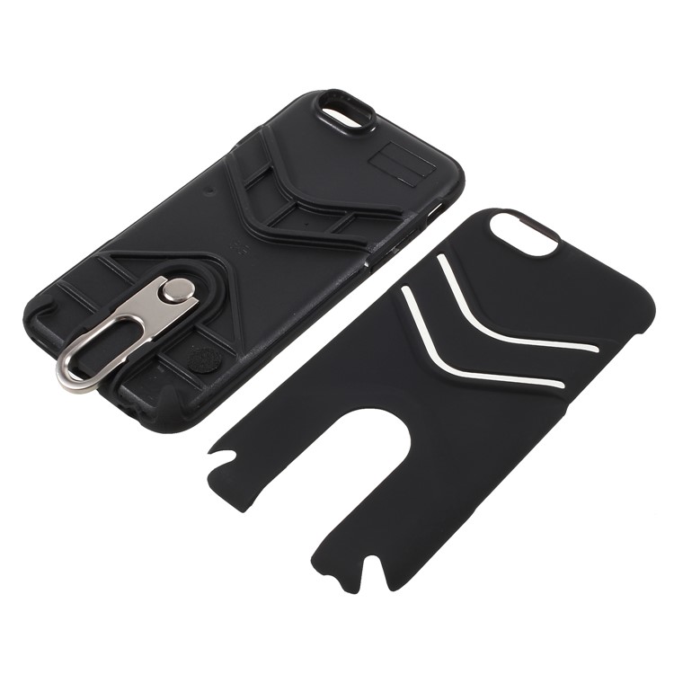 TPU PC Slim Hybrid Cover with Metal Kickstand for iPhone 6s Plus/6 Plus 5.5 inch - Black-12