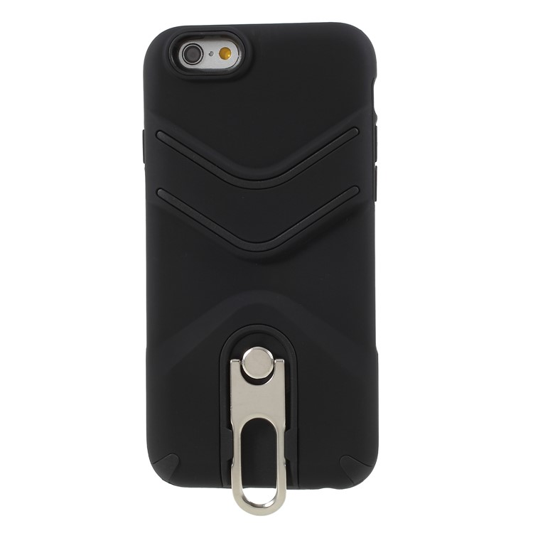 TPU PC Slim Hybrid Cover with Metal Kickstand for iPhone 6s Plus/6 Plus 5.5 inch - Black-3
