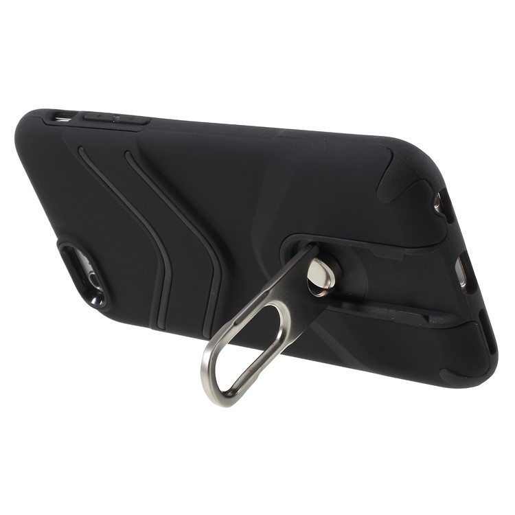 TPU PC Slim Hybrid Cover with Metal Kickstand for iPhone 6s Plus/6 Plus 5.5 inch - Black-5