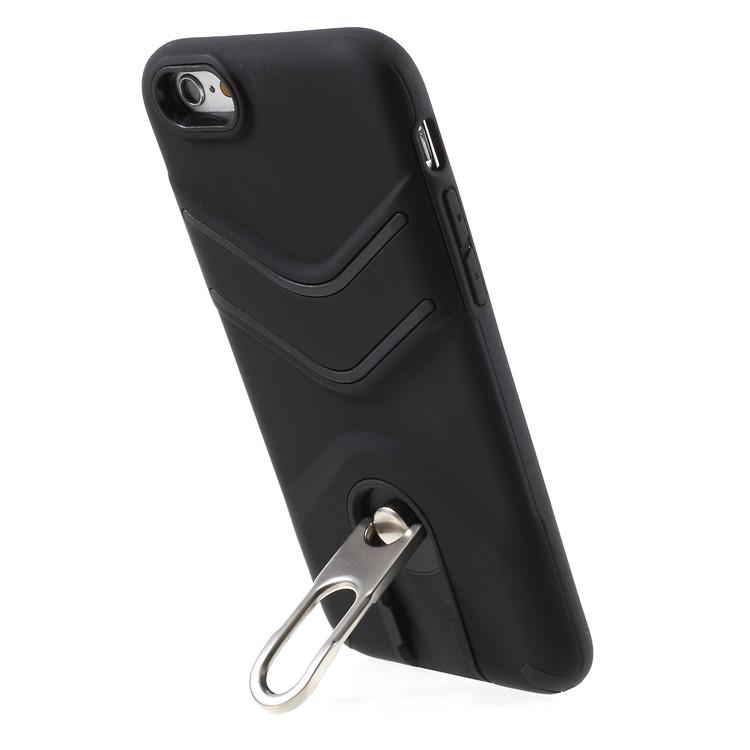 TPU PC Slim Hybrid Cover with Metal Kickstand for iPhone 6s Plus/6 Plus 5.5 inch - Black-7