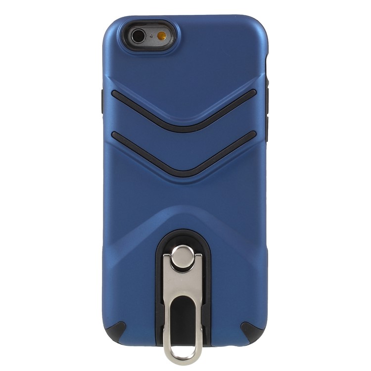 TPU + Plastic Hybrid Mobile Casing with Metal Kickstand for iPhone 6s Plus/6 Plus 5.5 inch - Blue-1