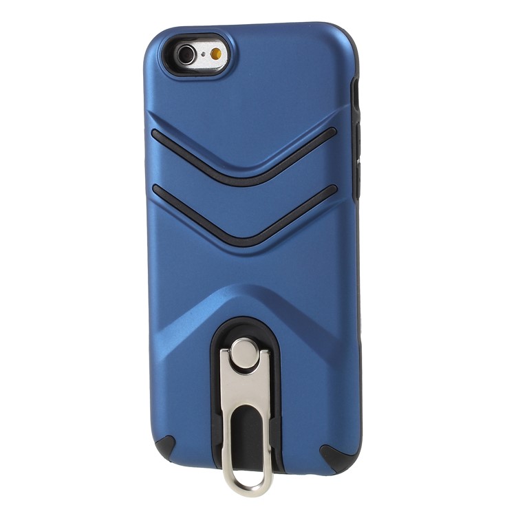 TPU + Plastic Hybrid Mobile Casing with Metal Kickstand for iPhone 6s Plus/6 Plus 5.5 inch - Blue-3