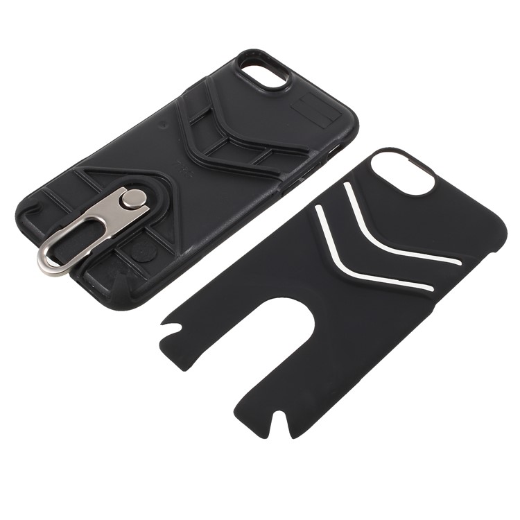 TPU PC Slim Hybrid Cover with Metal Kickstand for iPhone 8 / 7 4.7 inch - Black-11