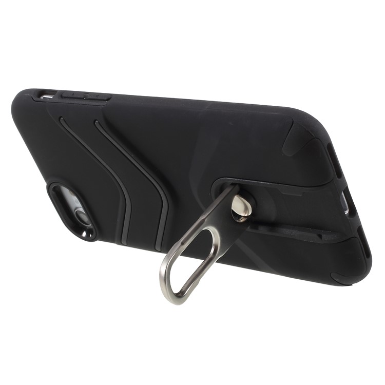 TPU PC Slim Hybrid Cover with Metal Kickstand for iPhone 8 / 7 4.7 inch - Black-4