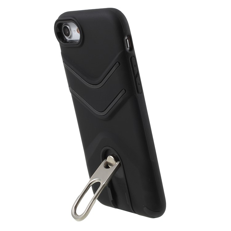TPU PC Slim Hybrid Cover with Metal Kickstand for iPhone 8 / 7 4.7 inch - Black-5