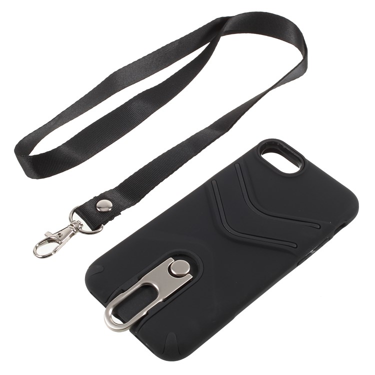 TPU PC Slim Hybrid Cover with Metal Kickstand for iPhone 8 / 7 4.7 inch - Black-7