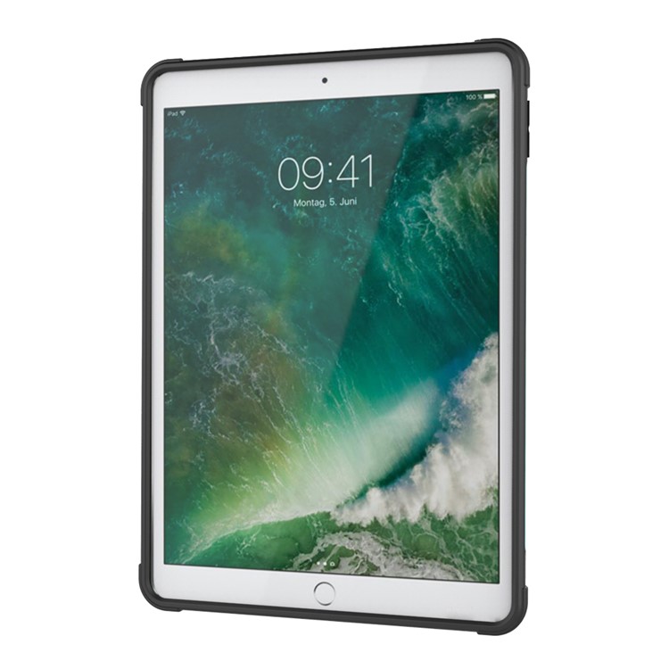 custodia hard pc + soft tpu con cavalletto per ipad 9.7 (2018) / 9.7 (2017) - verde