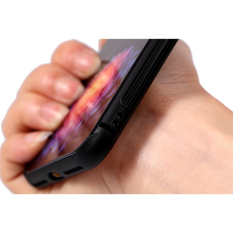 9H Tempered Glass Back + Soft TPU Edges Mobile Phone Cover for iPhone 8 Plus / 7 Plus - Gradient Flower-11