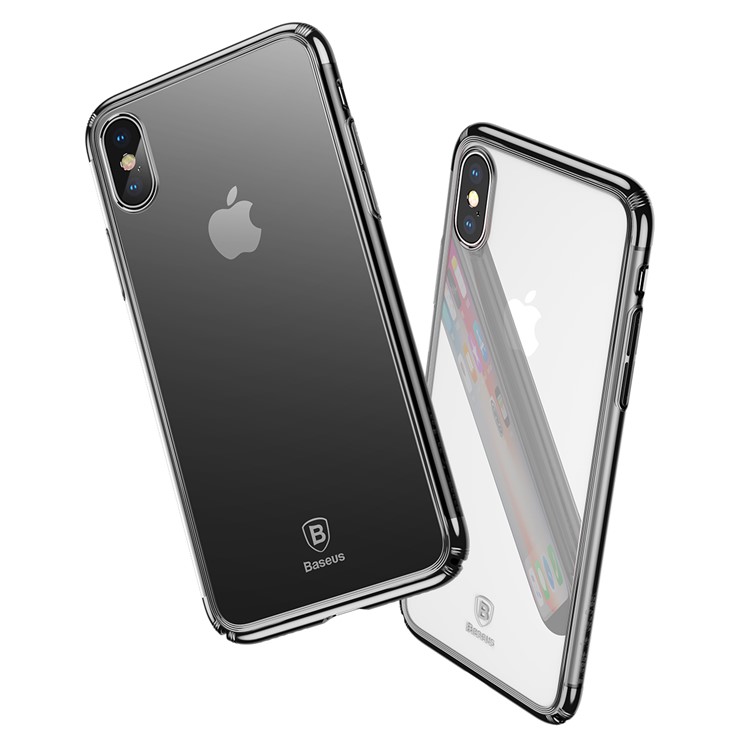 BASEUS Super Slim Electroplating Hard PC Case for iPhone X - Black-1