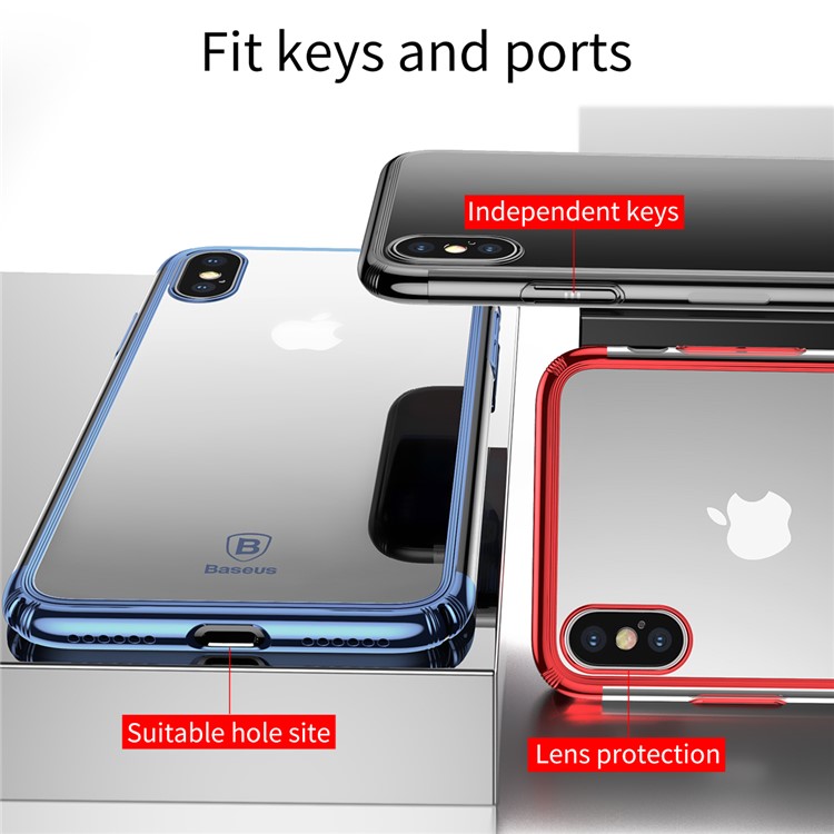 BASEUS Super Slim Electroplating Hard PC Case for iPhone X - Black-10