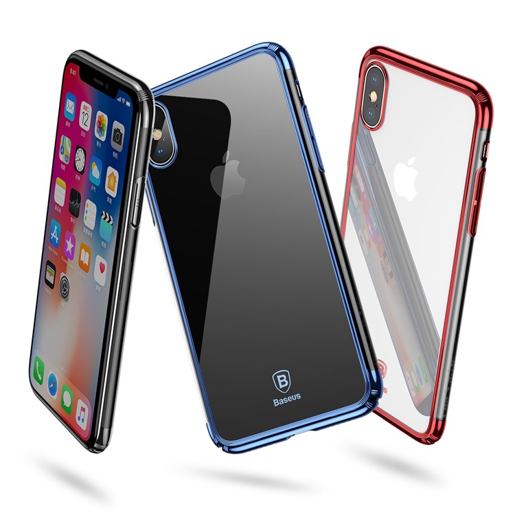 BASEUS Super Slim Electroplating Hard PC Case for iPhone X - Black-13