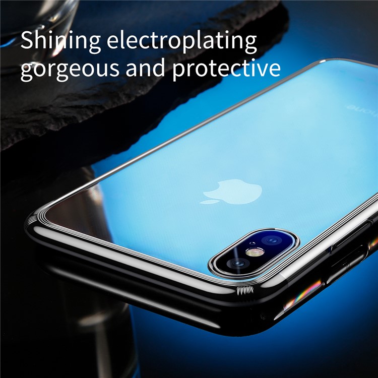 BASEUS Super Slim Electroplating Hard PC Case for iPhone X - Black-3