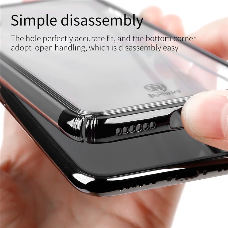 BASEUS Super Slim Electroplating Hard PC Case for iPhone X - Black-9