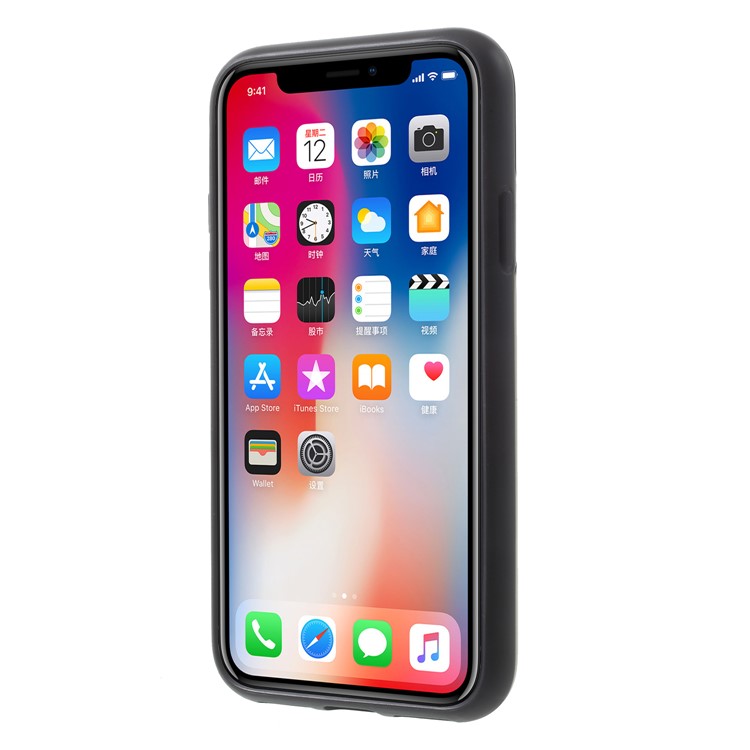 ROAR KOREA PC + TPU Protective Mirror Case with Kickstand for iPhone X - Red-2