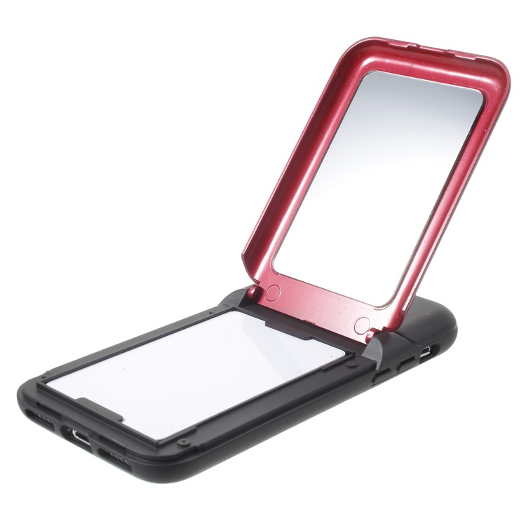 ROAR KOREA PC + TPU Protective Mirror Case with Kickstand for iPhone X - Red-6