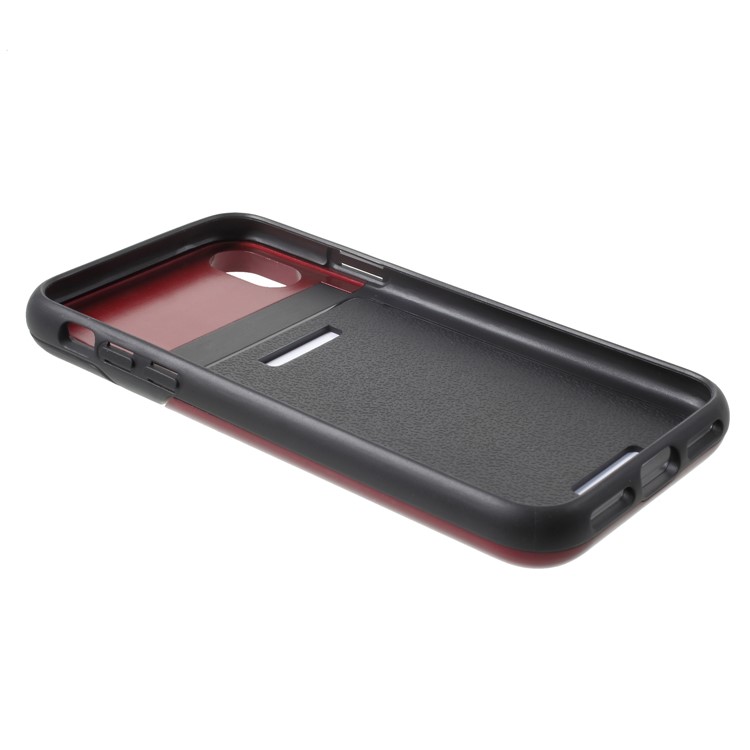 ROAR KOREA PC + TPU Protective Mirror Case with Kickstand for iPhone X - Red-8