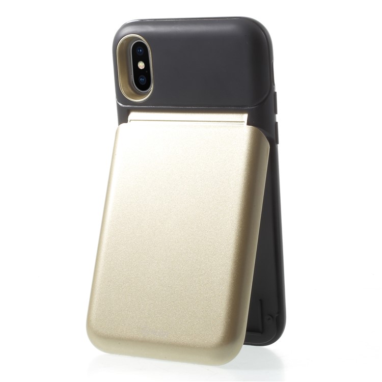 ROAR KOREA PC + TPU Protective Mirror Mobile Phone Case with Kickstand for iPhone X - Gold-5