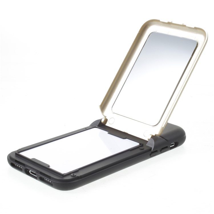 ROAR KOREA PC + TPU Protective Mirror Mobile Phone Case with Kickstand for iPhone X - Gold-6