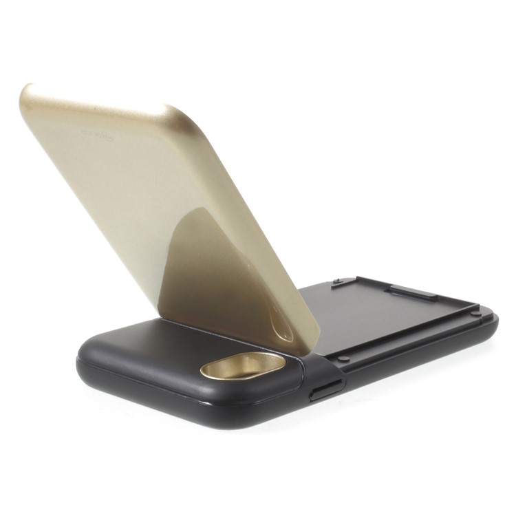 ROAR KOREA PC + TPU Protective Mirror Mobile Phone Case with Kickstand for iPhone X - Gold-7