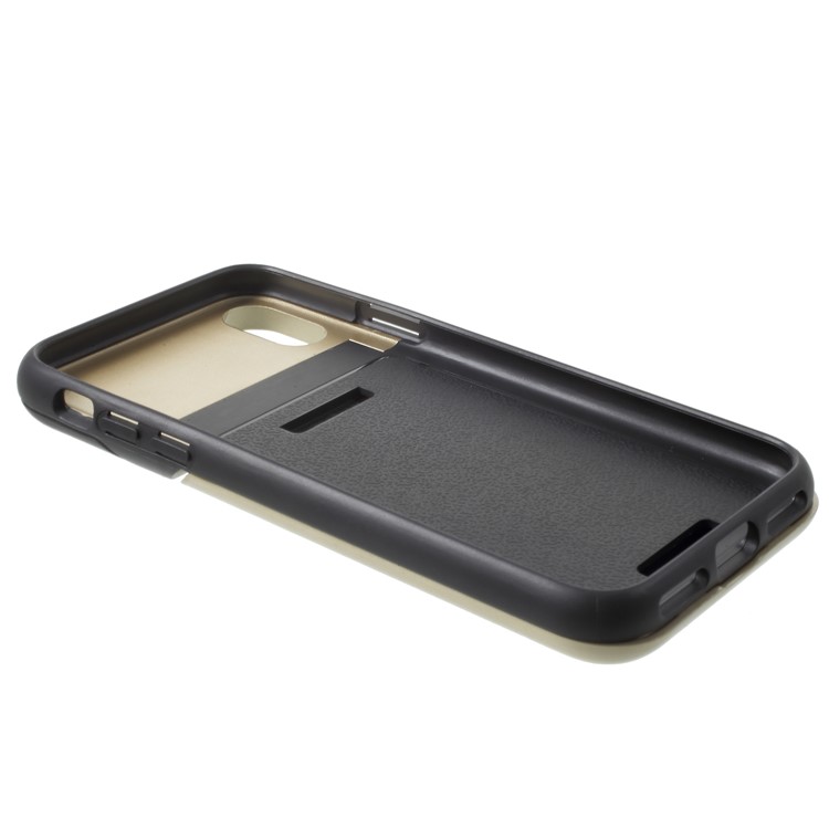 ROAR KOREA PC + TPU Protective Mirror Mobile Phone Case with Kickstand for iPhone X - Gold-8