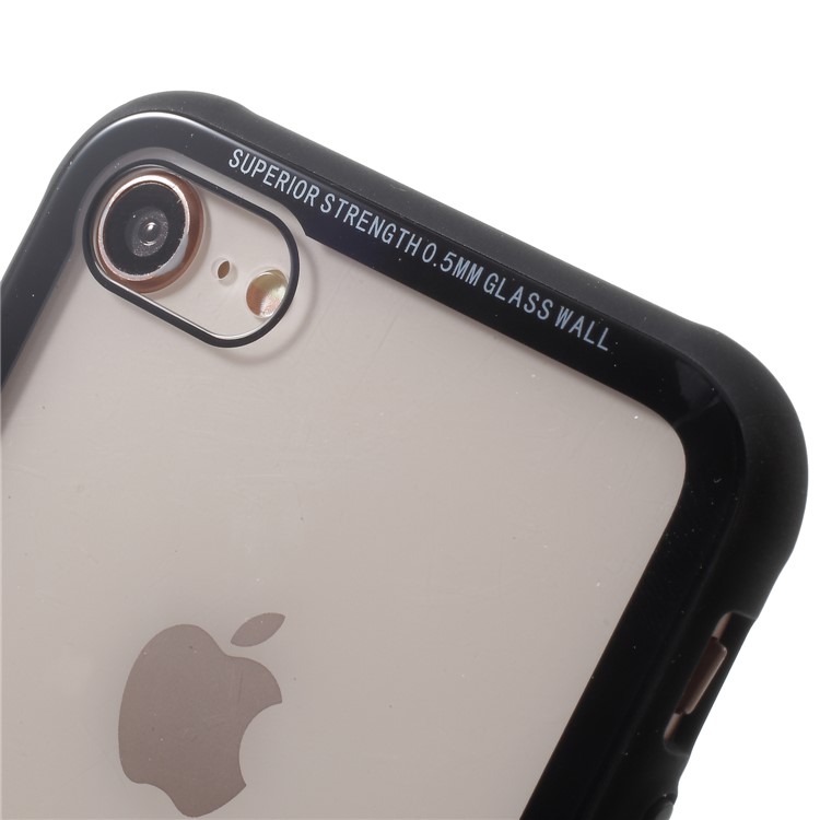 ROAR KOREA Tempered Glass + Drop-proof TPU Hybrid Back Case for iPhone 8/7 - Black-4