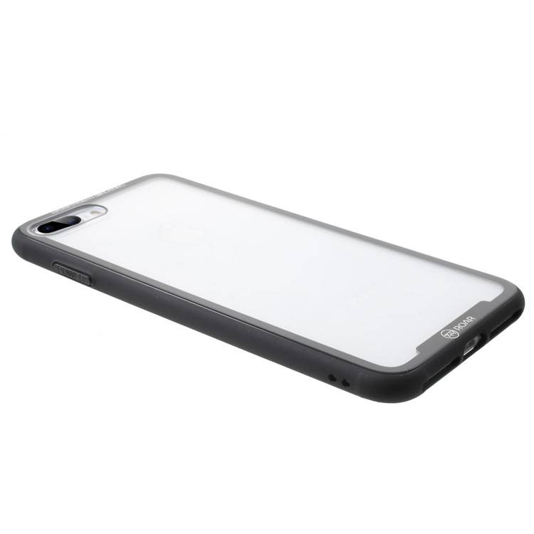 ROAR KOREA Tempered Glass + Drop-proof TPU Hybrid Back Case for iPhone 8 Plus / 7 Plus - Black-3