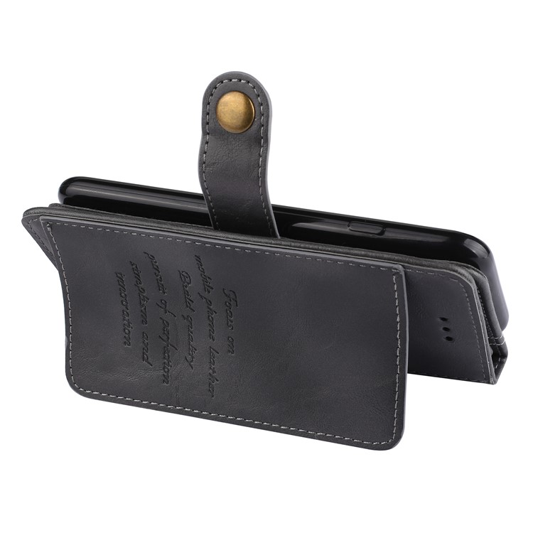 Detachable 2-in-1 Leather Wallet Case + Inner TPU Back Cover with Ring Holder Stand for iPhone 8/7 - Black-6