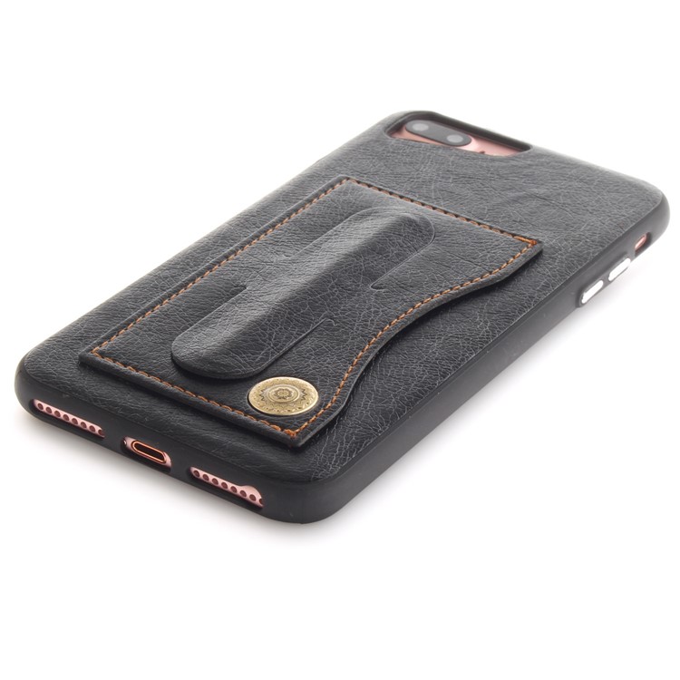 PU Leather Coated TPU Kickstand Card Holder Case for iPhone 8 Plus/7 Plus/6s Plus/6 Plus 5.5 inch - Black-4