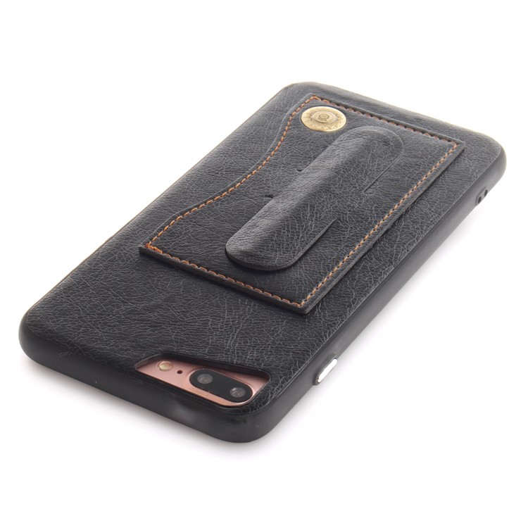 PU Leather Coated TPU Kickstand Card Holder Case for iPhone 8 Plus/7 Plus/6s Plus/6 Plus 5.5 inch - Black-5
