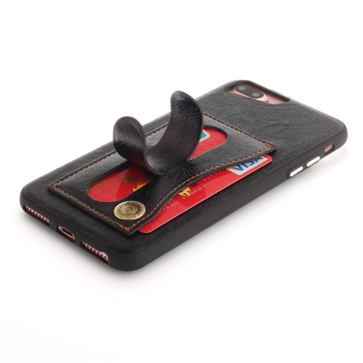 PU Leather Coated TPU Kickstand Card Holder Case for iPhone 8 Plus/7 Plus/6s Plus/6 Plus 5.5 inch - Black-7