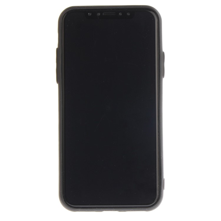 Card Holder PU Leather Coated TPU Phone Shell with Kickstand for iPhone X (Ten) - Coffee-9