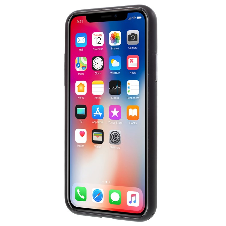 G-CASE Embroidery Leather Coated TPU Mobile Case for iPhone X/10 with Tempered Glass Screen Protector - Cat with Hat-2