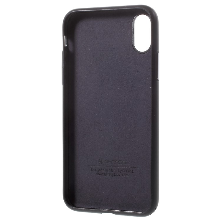 G-CASE Embroidery Leather Coated TPU Mobile Case for iPhone X/10 with Tempered Glass Screen Protector - Cat with Hat-8