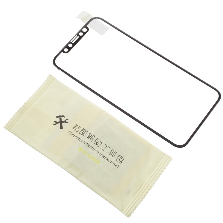 G-CASE Embroidery Leather Coated TPU Mobile Case for iPhone X/10 with Tempered Glass Screen Protector - Cat with Hat-9