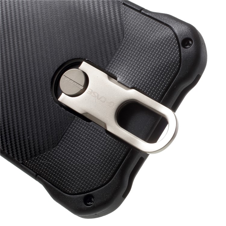 G-CASE Armor Series Carbon Fiber Texture Kickstand PC + Silicone Hybrid Case for iPhone 8 / 7 - Black-7