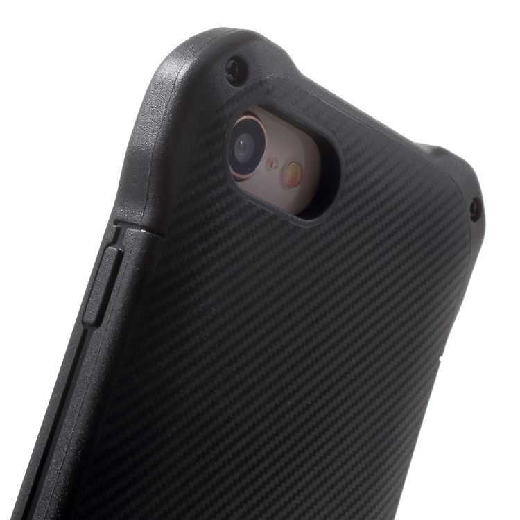 G-CASE Armor Series Carbon Fiber Texture Kickstand PC + Silicone Hybrid Case for iPhone 8 / 7 - Black-8