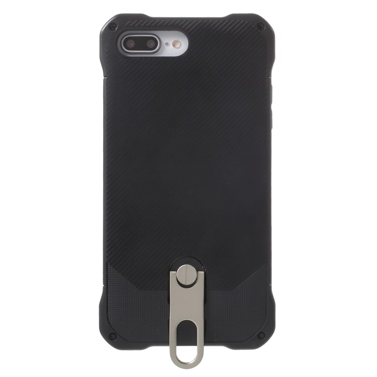 G-CASE Armor Series Carbon Fiber Texture PC + Silicone Hybrid Case for iPhone 8 Plus / 7 Plus - Black-1