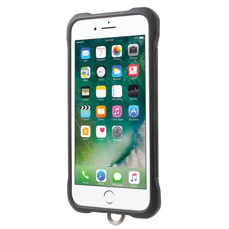 G-CASE Armor Series Carbon Fiber Texture PC + Silicone Hybrid Case for iPhone 8 Plus / 7 Plus - Black-2