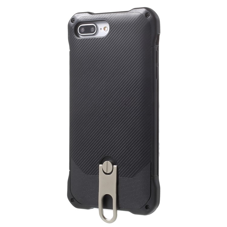 G-CASE Armor Series Carbon Fiber Texture PC + Silicone Hybrid Case for iPhone 8 Plus / 7 Plus - Black-3
