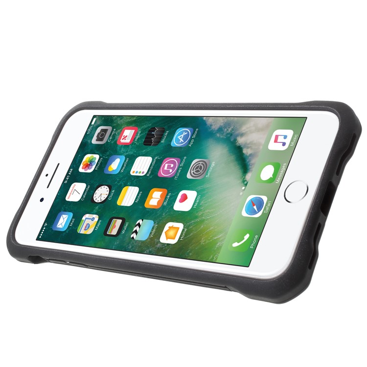 G-CASE Armor Series Carbon Fiber Texture PC + Silicone Hybrid Case for iPhone 8 Plus / 7 Plus - Black-4
