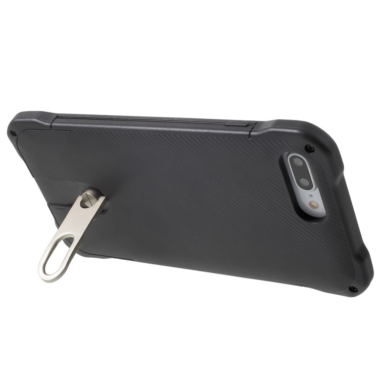 G-CASE Armor Series Carbon Fiber Texture PC + Silicone Hybrid Case for iPhone 8 Plus / 7 Plus - Black-5