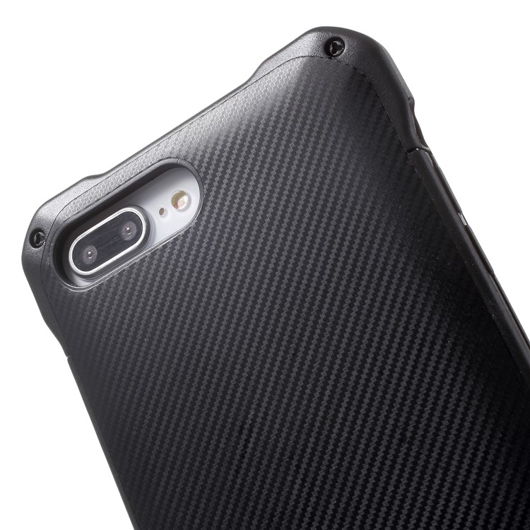 G-CASE Armor Series Carbon Fiber Texture PC + Silicone Hybrid Case for iPhone 8 Plus / 7 Plus - Black-7