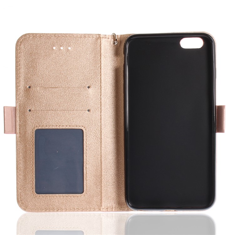 Butterfly Pattern Leather Wallet Stand Case for iPhone 6s/6 4.7 - Rose Gold-11