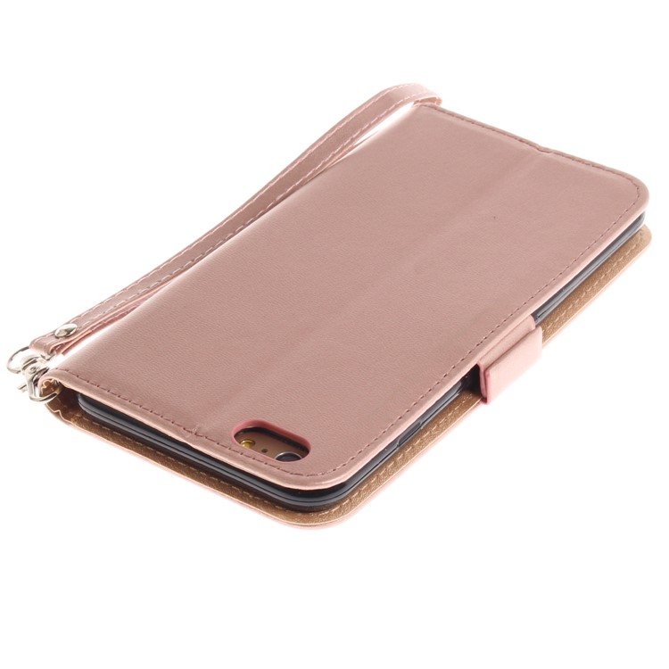 Butterfly Pattern Leather Wallet Stand Case for iPhone 6s/6 4.7 - Rose Gold-7
