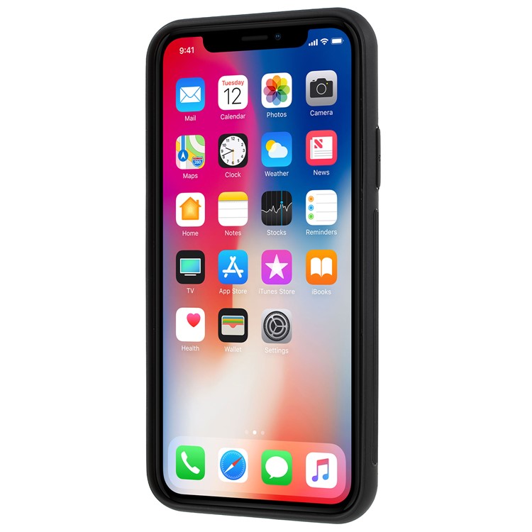Dual Color Stripe Pattern Hybrid TPU + PC Phone Cover Case for iPhone X 5.8 inch - Black-3