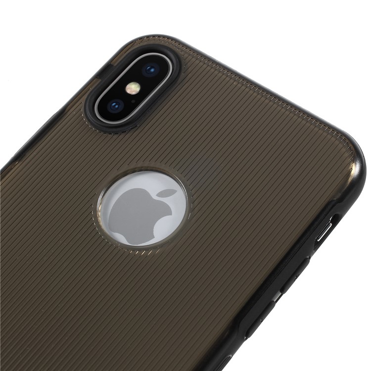 Dual Color Stripe Pattern Hybrid TPU + PC Phone Cover Case for iPhone X 5.8 inch - Black-5