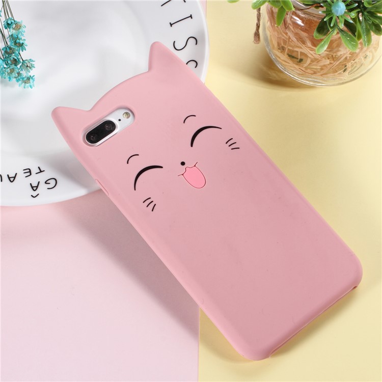 

3D Улыбающийся Кошелек Силиконовый Гибкий Чехол Для Iphone 8 Plus / 7 Плюс - Розовый, iPhone 8 Plus