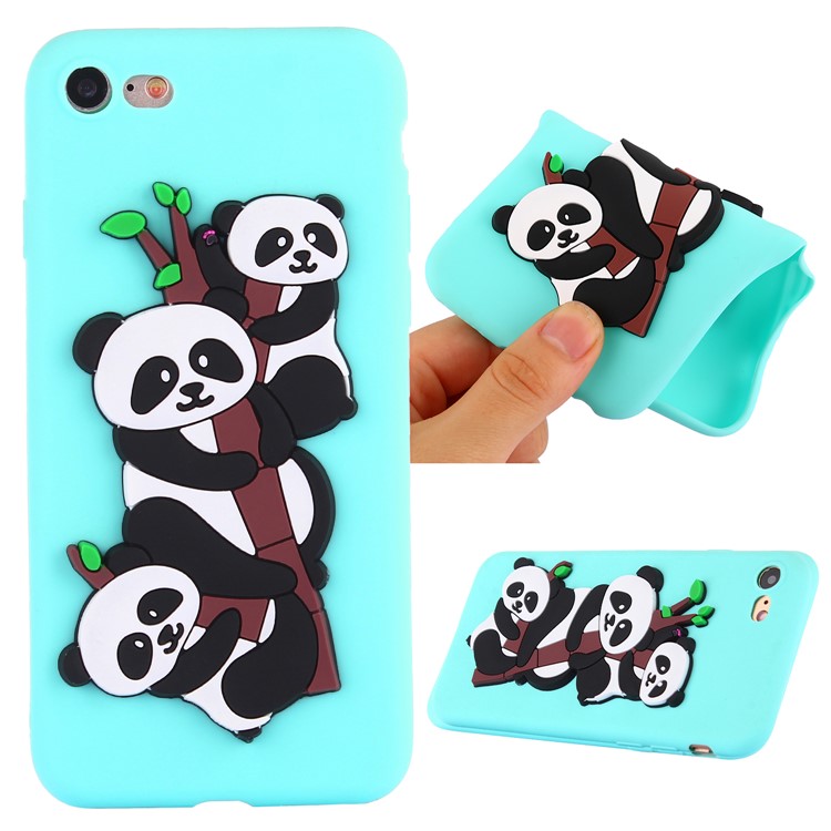 

Cute 3D Pandas and Bamboo TPU Protective Back Cover Case for iPhone 8 / 7 4.7 inch - Cyan