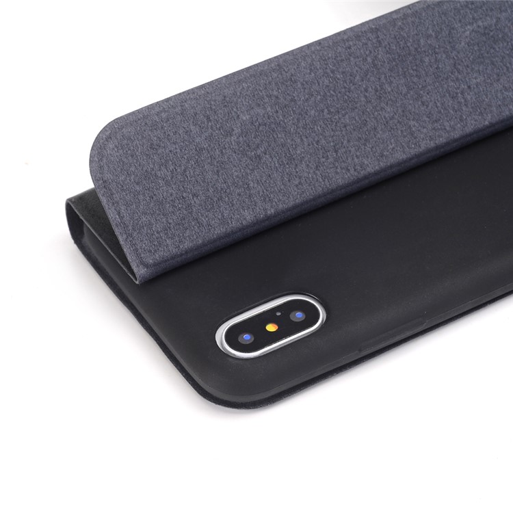 Retro Style Leather Stand Case for iPhone X - Black-5