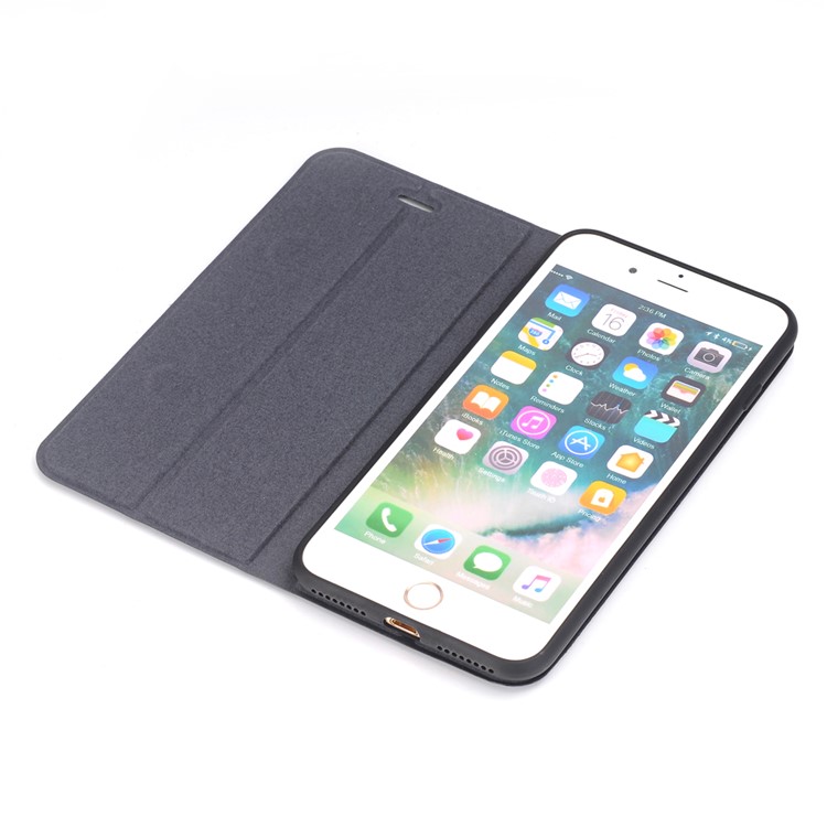 Retro Style Leather Magnetic Stand Phone Case for iPhone 8 Plus / 7 Plus - Black-8